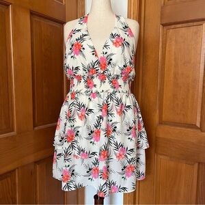 Madden NYC Women's Juniors Double Tiered Halter Dress